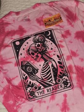 George Pink Tie-Dye 'The Reader' Graphic Short Sleeve Tee